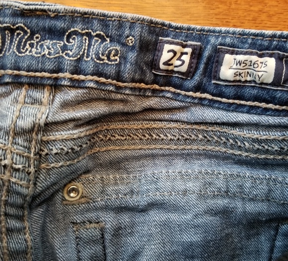 Jeans Fille Miss Me Junior YK5755SG - Skinny Bleu Foncé Avec Cristaux, Taille 7x25, Neuf Avec étiquettes